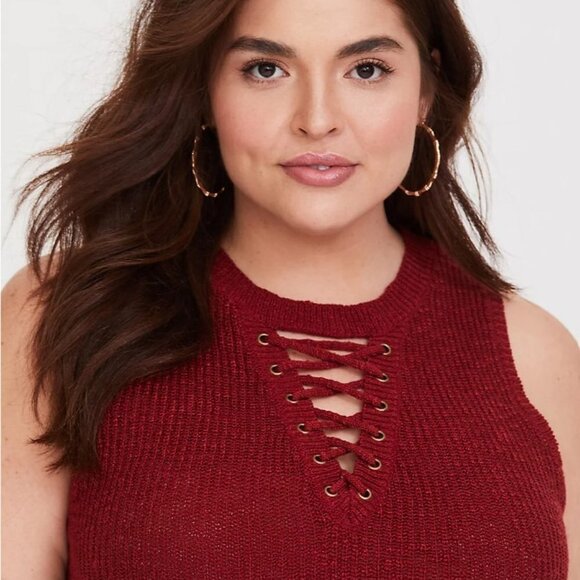 Torrid COPPER LATTICE SWEATER TANK 2x - Picture 5 of 9